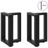  2 db fekete, T-alakú acél dohányzóasztal láb 28x25x(42-43) cm