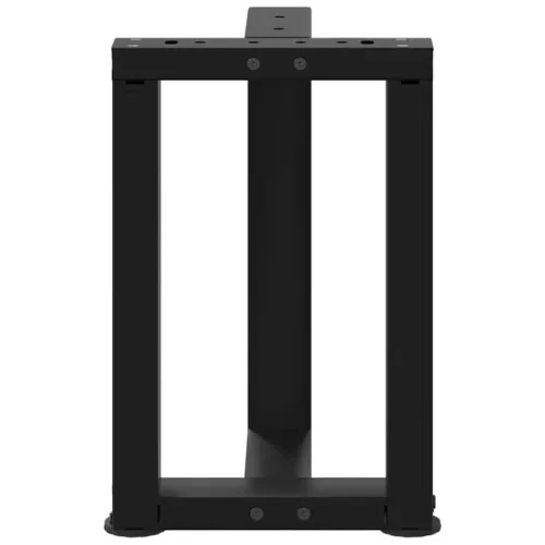  2 db fekete, T-alakú acél dohányzóasztal láb 28x25x(42-43) cm