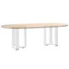  2 db fehér, T-alakú dohányzóasztal láb 28x25x(42-43) cm acél
