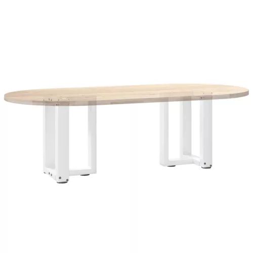  2 db fehér, T-alakú dohányzóasztal láb 28x25x(42-43) cm acél