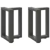  2 db antracitszürke, T-alakú acél dohányzóasztal láb 28x25x(42-43) cm