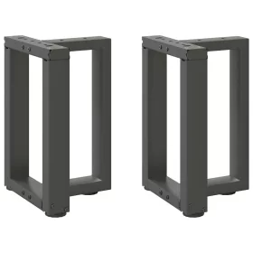    2 db antracitszürke, T-alakú acél dohányzóasztal láb 28x25x(42-43) cm