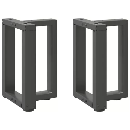  2 db antracitszürke, T-alakú acél dohányzóasztal láb 28x25x(42-43) cm