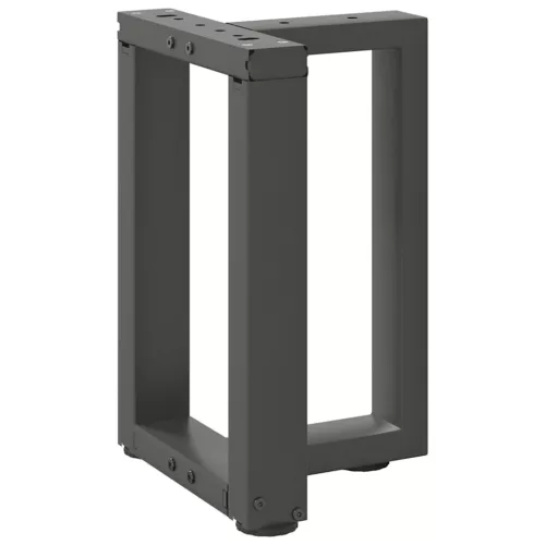  2 db antracitszürke, T-alakú acél dohányzóasztal láb 28x25x(42-43) cm