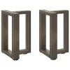  2 db fekete, T-alakú acél dohányzóasztal láb 28x25x(42-43) cm