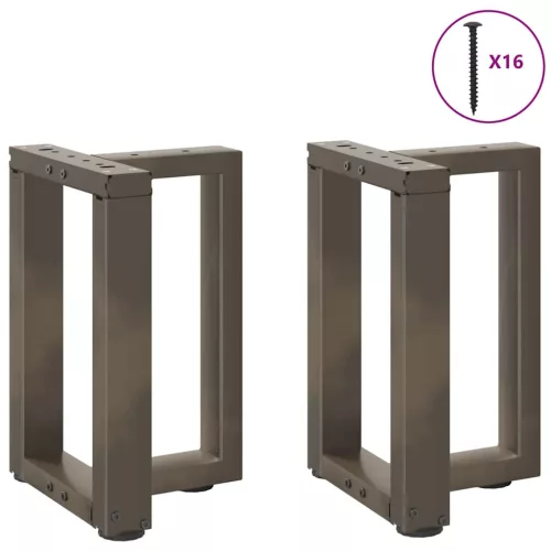  2 db fekete, T-alakú acél dohányzóasztal láb 28x25x(42-43) cm