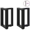  2 db fekete, T-alakú acél dohányzóasztal láb 38x25x(42-43) cm