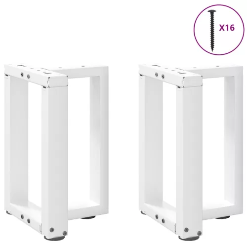  2 db fehér, T-alakú dohányzóasztal láb 38x25x(42-43) cm acél dohányzóasztal láb