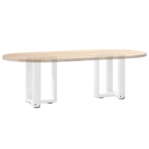  2 db fehér, T-alakú dohányzóasztal láb 38x25x(42-43) cm acél dohányzóasztal láb
