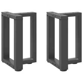    2 db antracitszürke, T-alakú acél dohányzóasztal láb 38x25x(42-43) cm