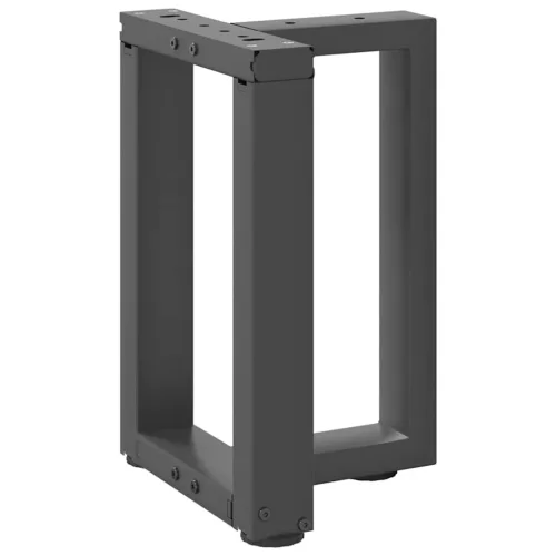  2 db antracitszürke, T-alakú acél dohányzóasztal láb 38x25x(42-43) cm