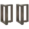  2 db fekete, T-alakú acél dohányzóasztal láb 38x25x(42-43) cm