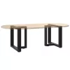 2 db fekete, T-alakú acél dohányzóasztal láb 50x25x(42-43) cm