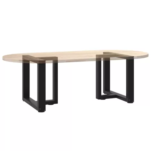  2 db fekete, T-alakú acél dohányzóasztal láb 50x25x(42-43) cm