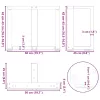  2 db fekete, T-alakú acél dohányzóasztal láb 50x25x(42-43) cm