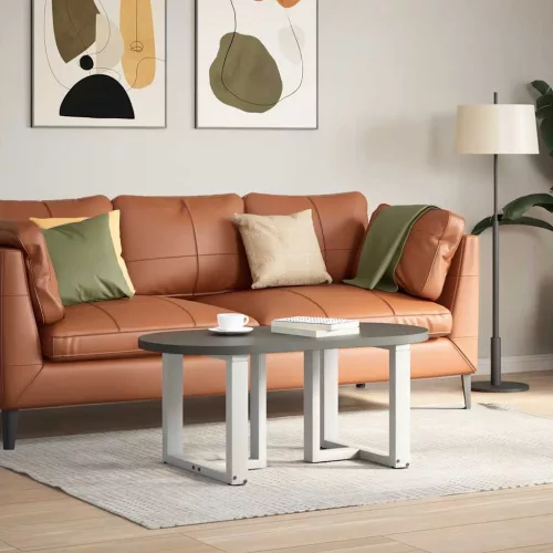  2 db fehér, T-alakú dohányzóasztal láb 50x25x(42-43) cm acél dohányzóasztal láb