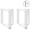 2 db fehér, T-alakú dohányzóasztal láb 50x25x(42-43) cm acél dohányzóasztal láb