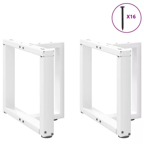  2 db fehér, T-alakú dohányzóasztal láb 50x25x(42-43) cm acél dohányzóasztal láb