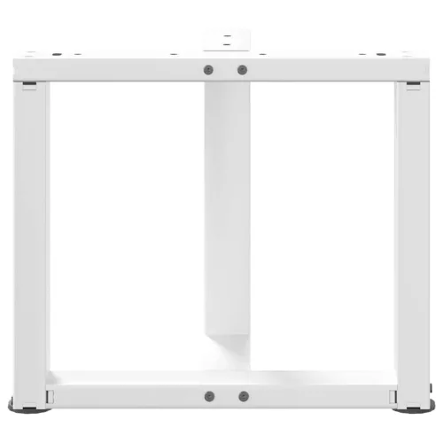  2 db fehér, T-alakú dohányzóasztal láb 50x25x(42-43) cm acél dohányzóasztal láb
