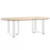 2 db fehér, T-alakú dohányzóasztal láb 50x25x(42-43) cm acél dohányzóasztal láb