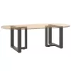  2 db antracitszürke, T-alakú acél dohányzóasztal láb 50x25x(42-43) cm