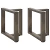  2 db fekete, T-alakú acél dohányzóasztal láb 50x25x(42-43) cm