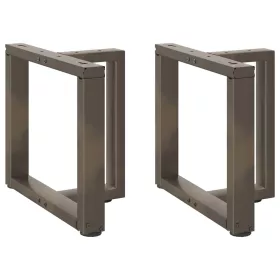    2 db fekete, T-alakú acél dohányzóasztal láb 50x25x(42-43) cm