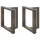  2 db fekete, T-alakú acél dohányzóasztal láb 50x25x(42-43) cm
