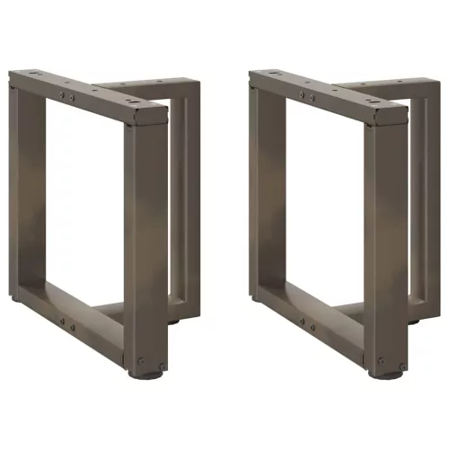  2 db fekete, T-alakú acél dohányzóasztal láb 50x25x(42-43) cm
