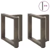  2 db fekete, T-alakú acél dohányzóasztal láb 50x25x(42-43) cm