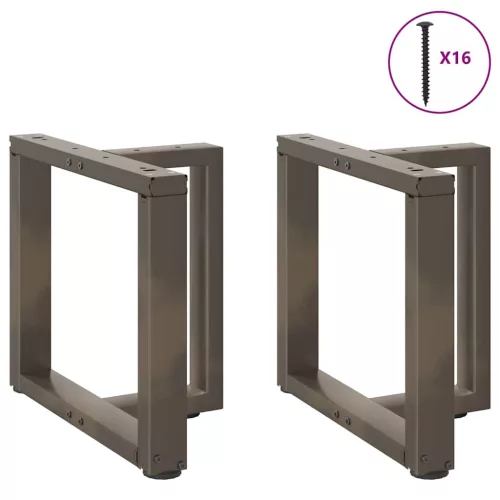  2 db fekete, T-alakú acél dohányzóasztal láb 50x25x(42-43) cm