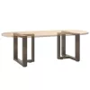  2 db fekete, T-alakú acél dohányzóasztal láb 50x25x(42-43) cm