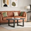 2 db fekete, T-alakú acél dohányzóasztal láb 60x25x(42-43) cm