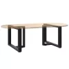  2 db fekete, T-alakú acél dohányzóasztal láb 60x25x(42-43) cm