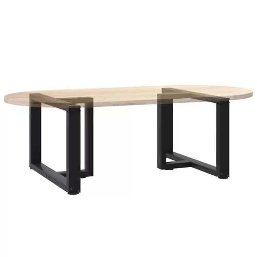  2 db fekete, T-alakú acél dohányzóasztal láb 60x25x(42-43) cm