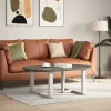  2 db T-alakú dohányzóasztal láb fehér 60x25x(42-43) cm acél dohányzóasztal láb