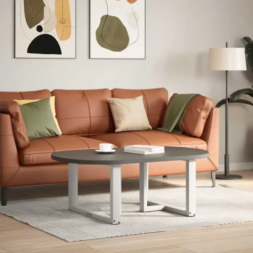 2 db T-alakú dohányzóasztal láb fehér 60x25x(42-43) cm acél dohányzóasztal láb