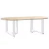  2 db T-alakú dohányzóasztal láb fehér 60x25x(42-43) cm acél dohányzóasztal láb