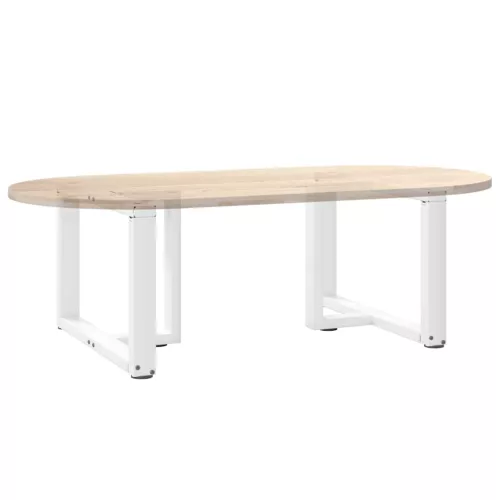  2 db T-alakú dohányzóasztal láb fehér 60x25x(42-43) cm acél dohányzóasztal láb