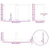  2 db T-alakú dohányzóasztal láb fehér 60x25x(42-43) cm acél dohányzóasztal láb