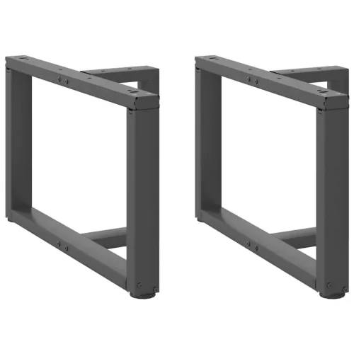  2 db antracitszürke, T-alakú acél dohányzóasztal láb 60x25x(42-43) cm