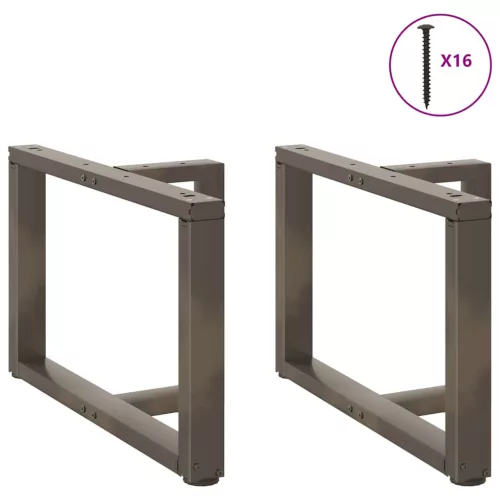  2 db fekete, T-alakú acél dohányzóasztal láb 60x25x(42-43) cm