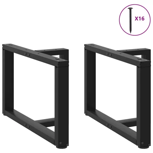 2 db fekete, T-alakú acél dohányzóasztal láb 70x25x(42-43) cm