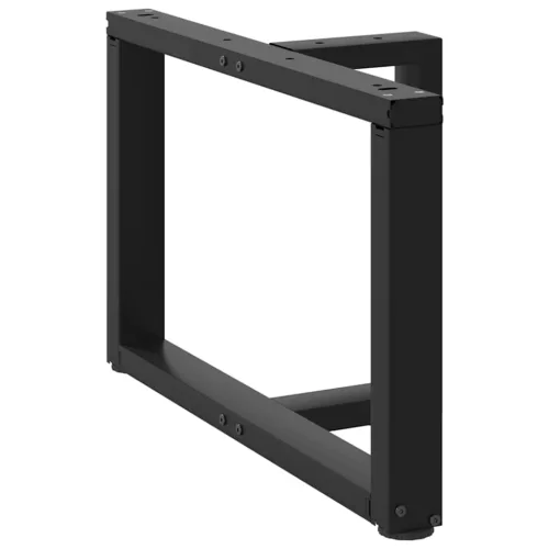  2 db fekete, T-alakú acél dohányzóasztal láb 70x25x(42-43) cm