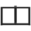  2 db fekete, T-alakú acél dohányzóasztal láb 70x25x(42-43) cm