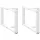  2 db fehér, T-alakú dohányzóasztal láb 70x25x(42-43) cm acél dohányzóasztal láb
