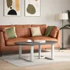 2 db fehér, T-alakú dohányzóasztal láb 70x25x(42-43) cm acél dohányzóasztal láb