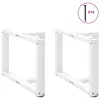  2 db fehér, T-alakú dohányzóasztal láb 70x25x(42-43) cm acél dohányzóasztal láb