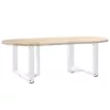  2 db fehér, T-alakú dohányzóasztal láb 70x25x(42-43) cm acél dohányzóasztal láb