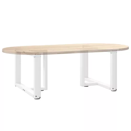  2 db fehér, T-alakú dohányzóasztal láb 70x25x(42-43) cm acél dohányzóasztal láb